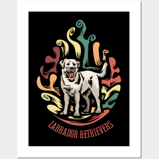 Labrador Dog | Retro design for Dog Lovers Posters and Art